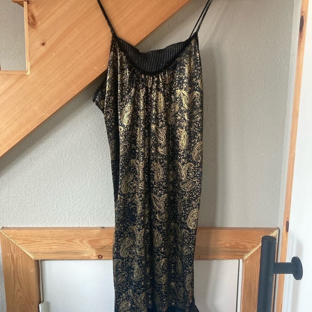✨Vintage✨ Black & gold lingerie-look mini dress - Picture 6 of 9